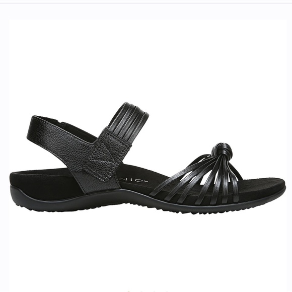 Vionic Talulah Black Leather Strappy Sandal size 8 - Picture 1 of 10